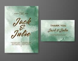 Wedding invitation with abstract watercolor background vector