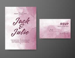 Wedding invitation with abstract watercolor background vector