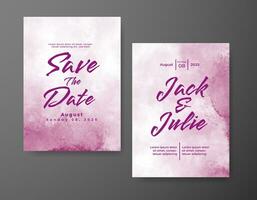 Wedding invitation with abstract watercolor background vector