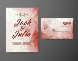 Wedding invitation with abstract watercolor background vector