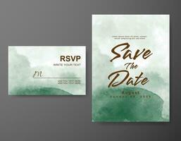 Wedding invitation with abstract watercolor background vector