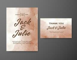 Wedding invitation with abstract watercolor background vector