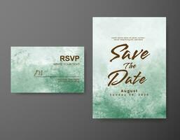 Wedding invitation with abstract watercolor background vector