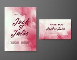 Wedding invitation with abstract watercolor background vector