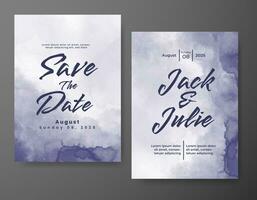 Wedding invitation with abstract watercolor background vector