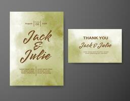 Wedding invitation with abstract watercolor background vector