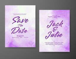 Wedding invitation with abstract watercolor background vector