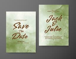 Wedding invitation with abstract watercolor background vector