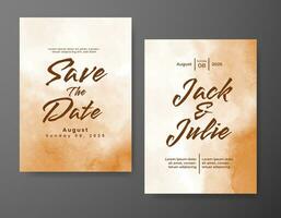 Wedding invitation with abstract watercolor background vector