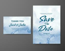 Wedding invitation with abstract watercolor background vector