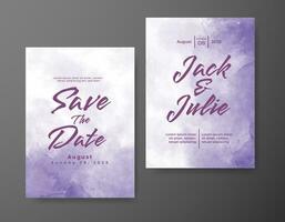 Wedding invitation with abstract watercolor background vector