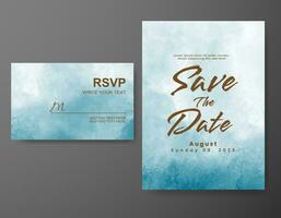 Wedding invitation with abstract watercolor background vector