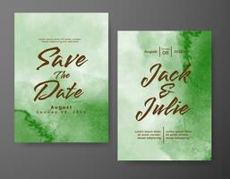 Wedding invitation with abstract watercolor background vector