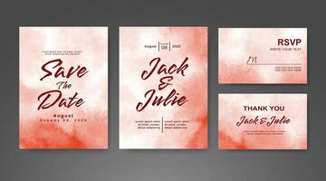 Wedding invitation with abstract watercolor background vector