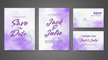 Wedding invitation with abstract watercolor background vector