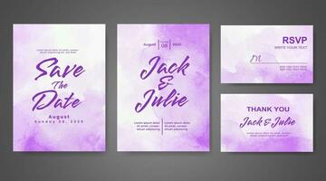 Wedding invitation with abstract watercolor background vector