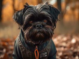 Affenpinscher dog created with Generative AI technology photo