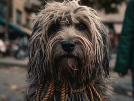 Bergamasco dog created with Generative AI technology photo