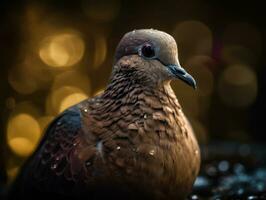 Dove bird portrait created with Generative AI technology photo