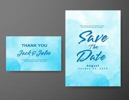 Wedding invitation with abstract watercolor background vector