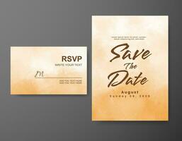 Wedding invitation with abstract watercolor background vector