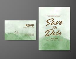 Wedding invitation with abstract watercolor background vector