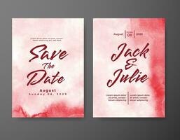 Wedding invitation with abstract watercolor background vector