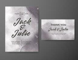 Wedding invitation with abstract watercolor background vector