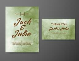 Wedding invitation with abstract watercolor background vector