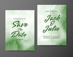 Wedding invitation with abstract watercolor background vector