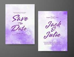 Wedding invitation with abstract watercolor background vector