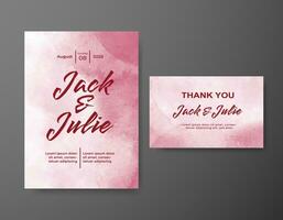 Wedding invitation with abstract watercolor background vector