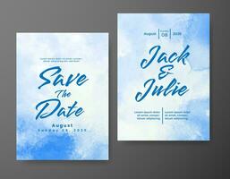 Wedding invitation with abstract watercolor background vector