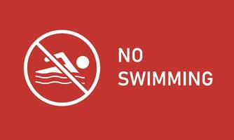 No swimming informational sign. Vector