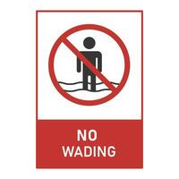 No wading  informational sign. Vector