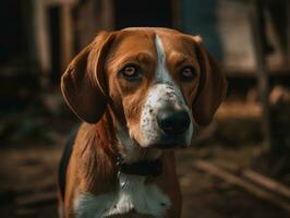 American Foxhound dog created with Generative AI technology photo