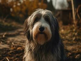 Bearded Collie dog created with Generative AI technology photo