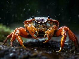 Crab portrait created with Generative AI technology photo