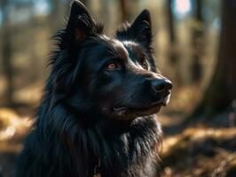 Belgian Sheepdog dog created with Generative AI technology photo