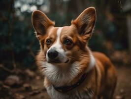 Corgi dog created with Generative AI technology photo