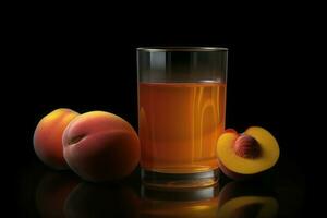 Peach juice glass. Generate Ai photo