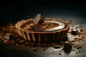 Chocolate pie dessert. Generate Ai photo