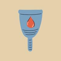 menstrual taza. vector ilustración en mano dibujado estilo