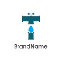 Initial T Pipe and Water Logo vector