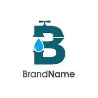 Initial B Pipe and Water Logo vector