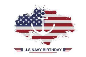 United States Navy birthday background. vector