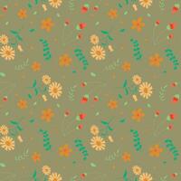 Floral pattern in seamless style. vector