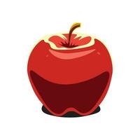 Cartoon red apple. vector