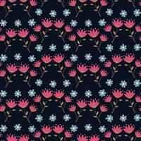 Hand drawn floral flower pattern. vector