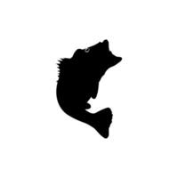 Bass Fish Silhouette, can use for Art Illustration, Logo Gram, Pictogram, Mascot, Website, or Graphic Design Element. Vector Illustration